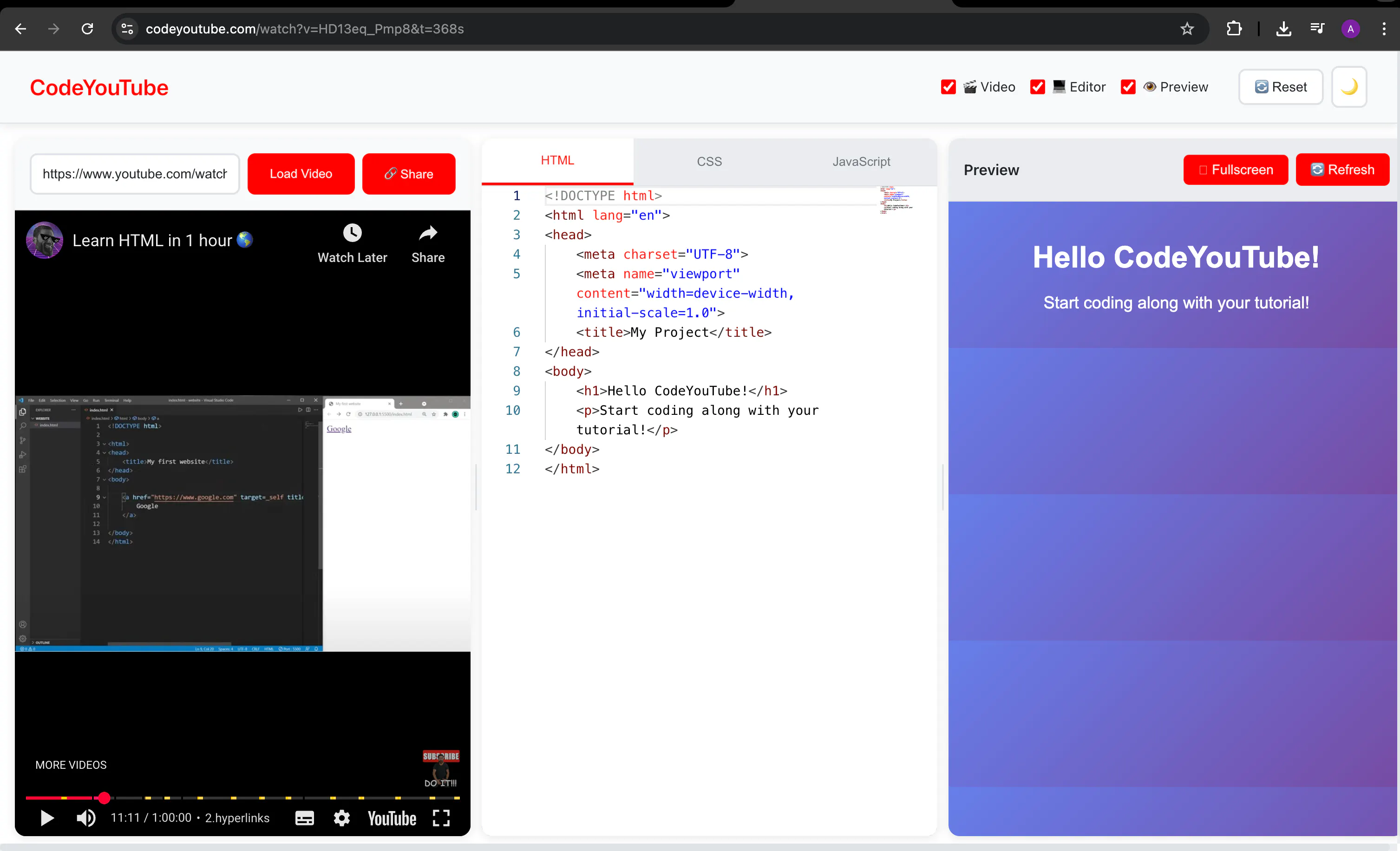 Code Youtube: Coding along with your tutorial | Product Hunt