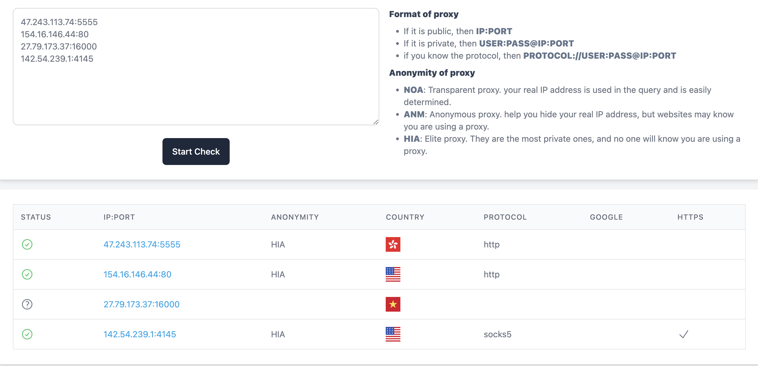 Getfreeproxy - Ücretsiz bir proxy listesi ve proxy sunucularını kontrol etmenizi sağlar medya 3