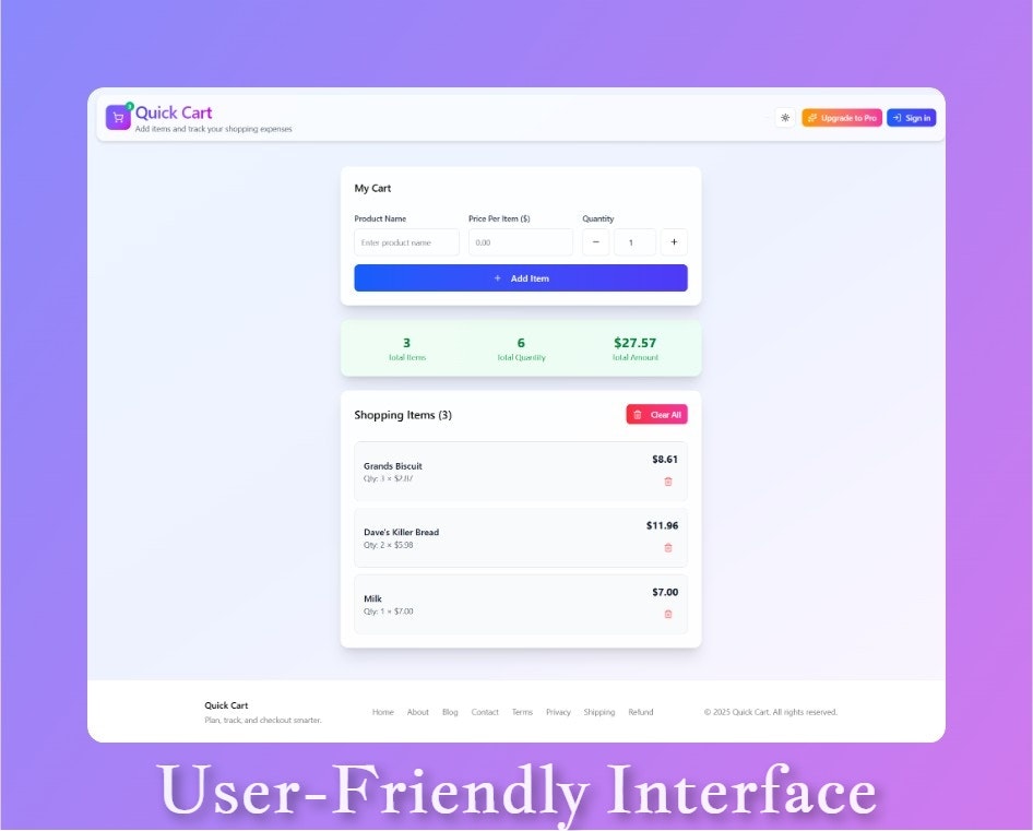 Quick Cart - Never be shocked at checkout again media 1