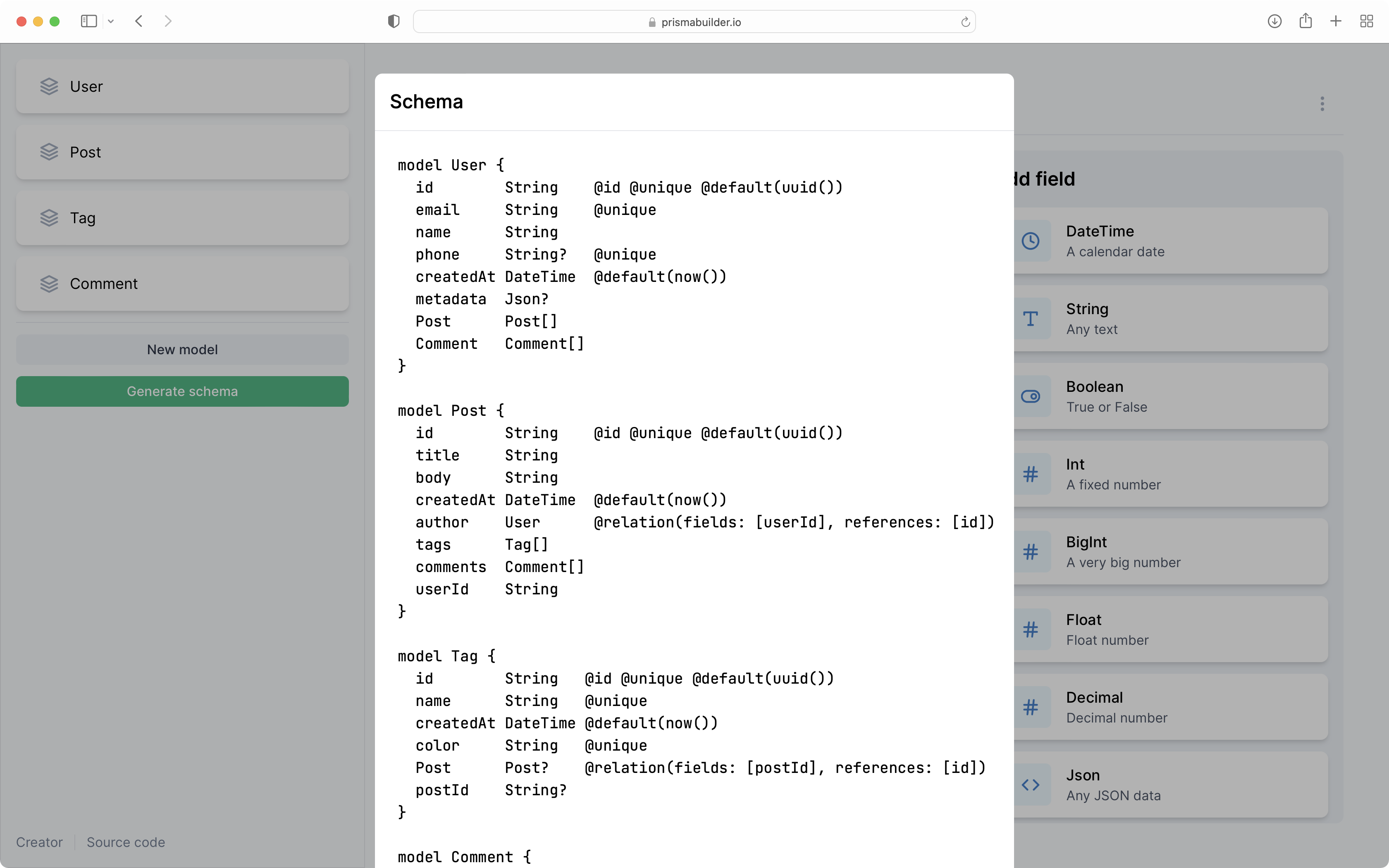 Prisma Schema Builder gallery image