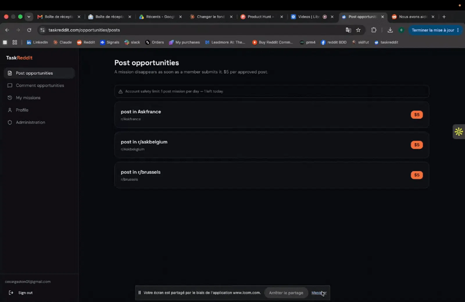 Taskreddit screenshot 1 (video preview)