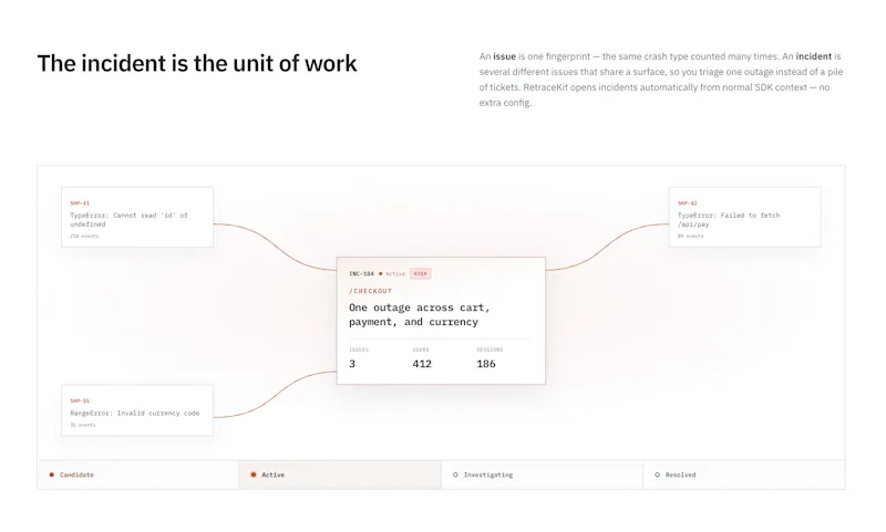 RetraceKit – incidents tracking platform screenshot 3