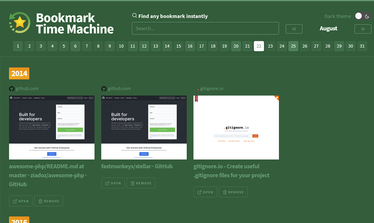 Bookmark Time Machine gallery image