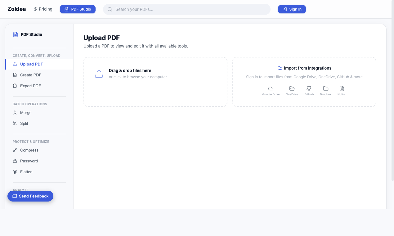 Zoldea — Free Unlimited PDF Editor gallery image