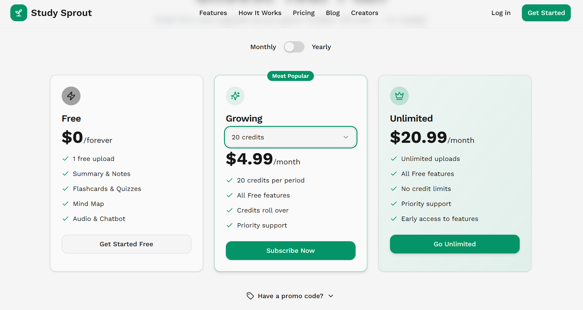 Study Sprout - Screenshot 3 showing product features and functionality