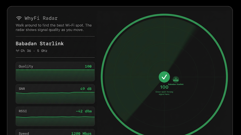 WhyFi - Screenshot 2 showing product features and functionality