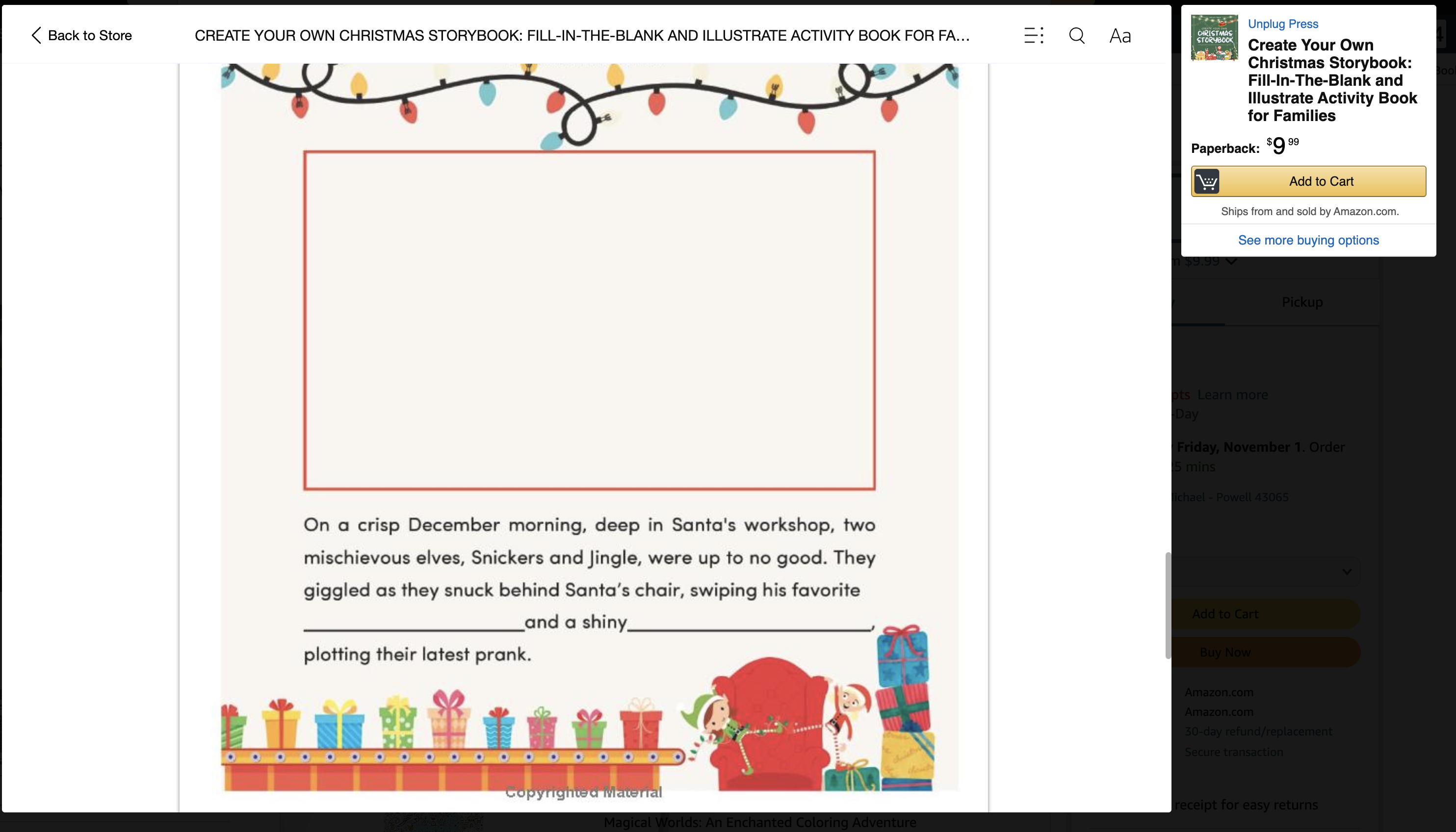 Média Créez votre propre livre de contes de Noël - Remplissez le livre d'activités de remplissage et illustrer les familles 5