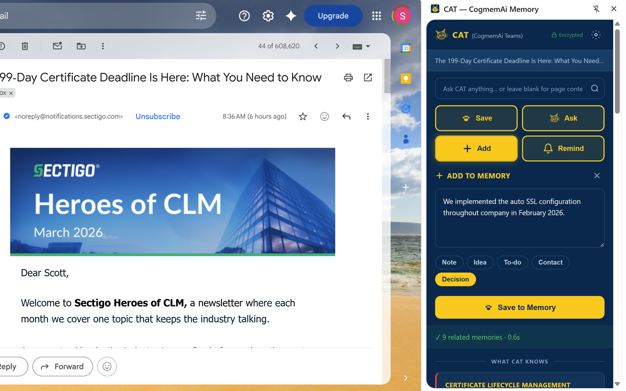 CAT - AI Memory for Browser & Email gallery image