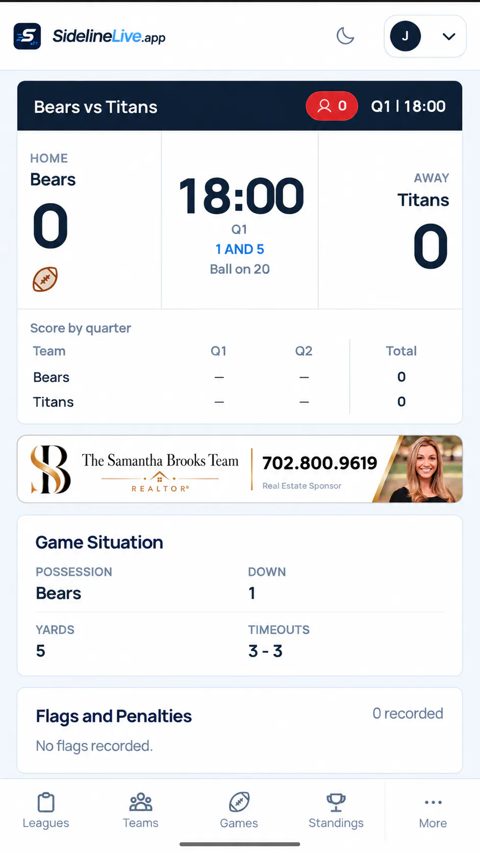 SidelineLive.app - Your view of the game gallery image