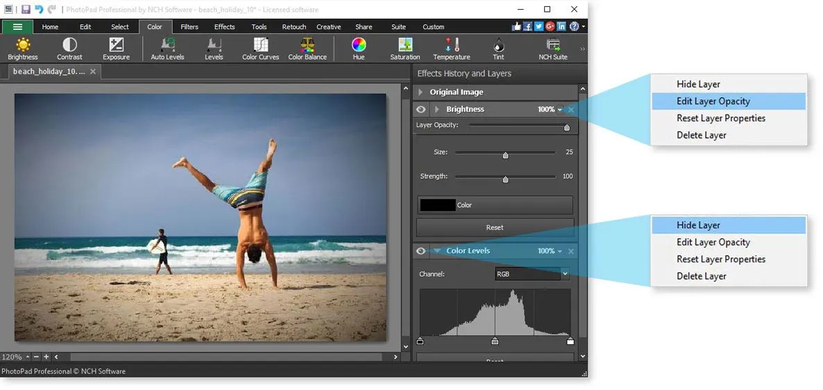 Pengeditan foto Photopad media 4