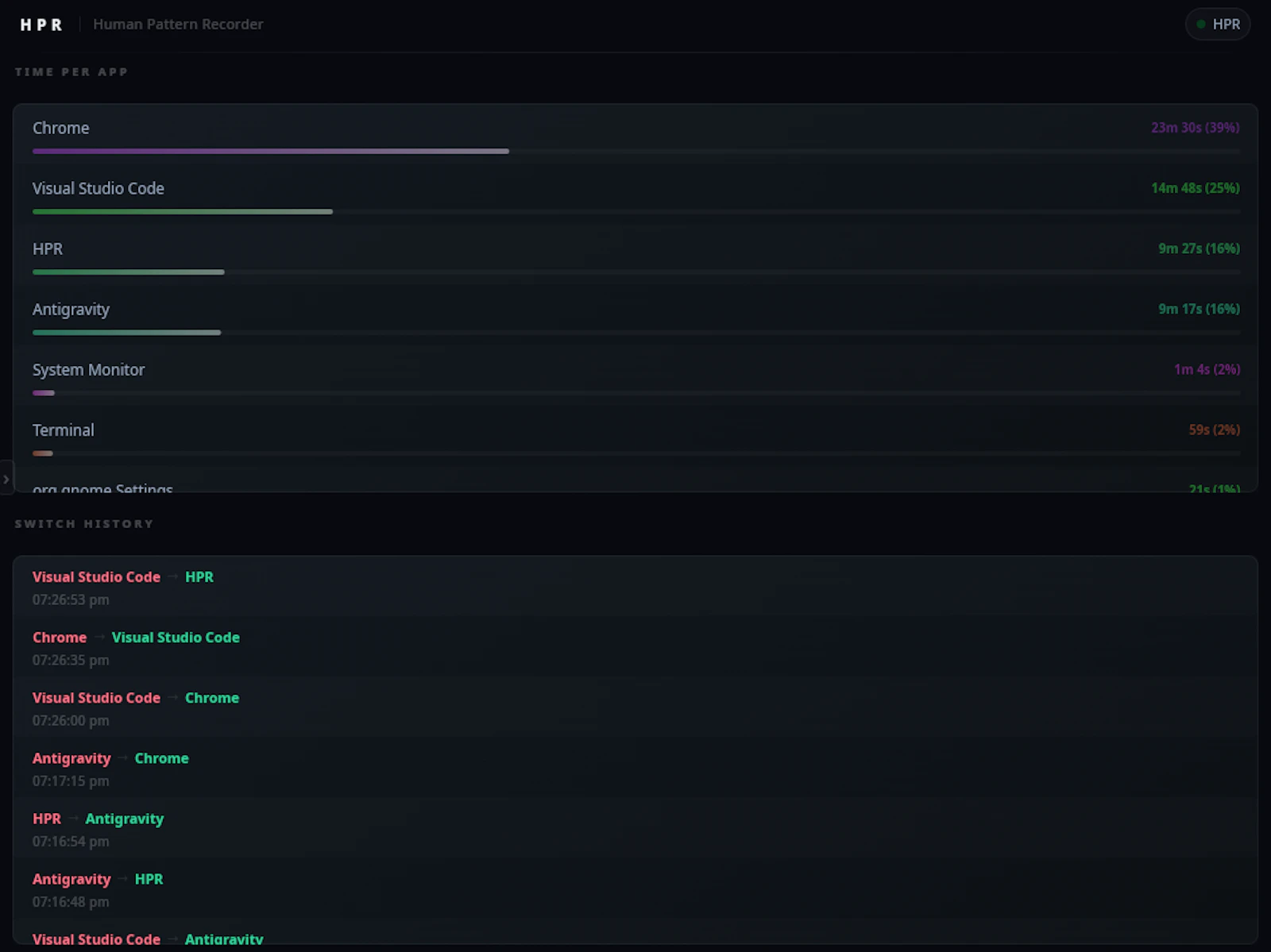 HPR - Human Pattern Recorder screenshot 2