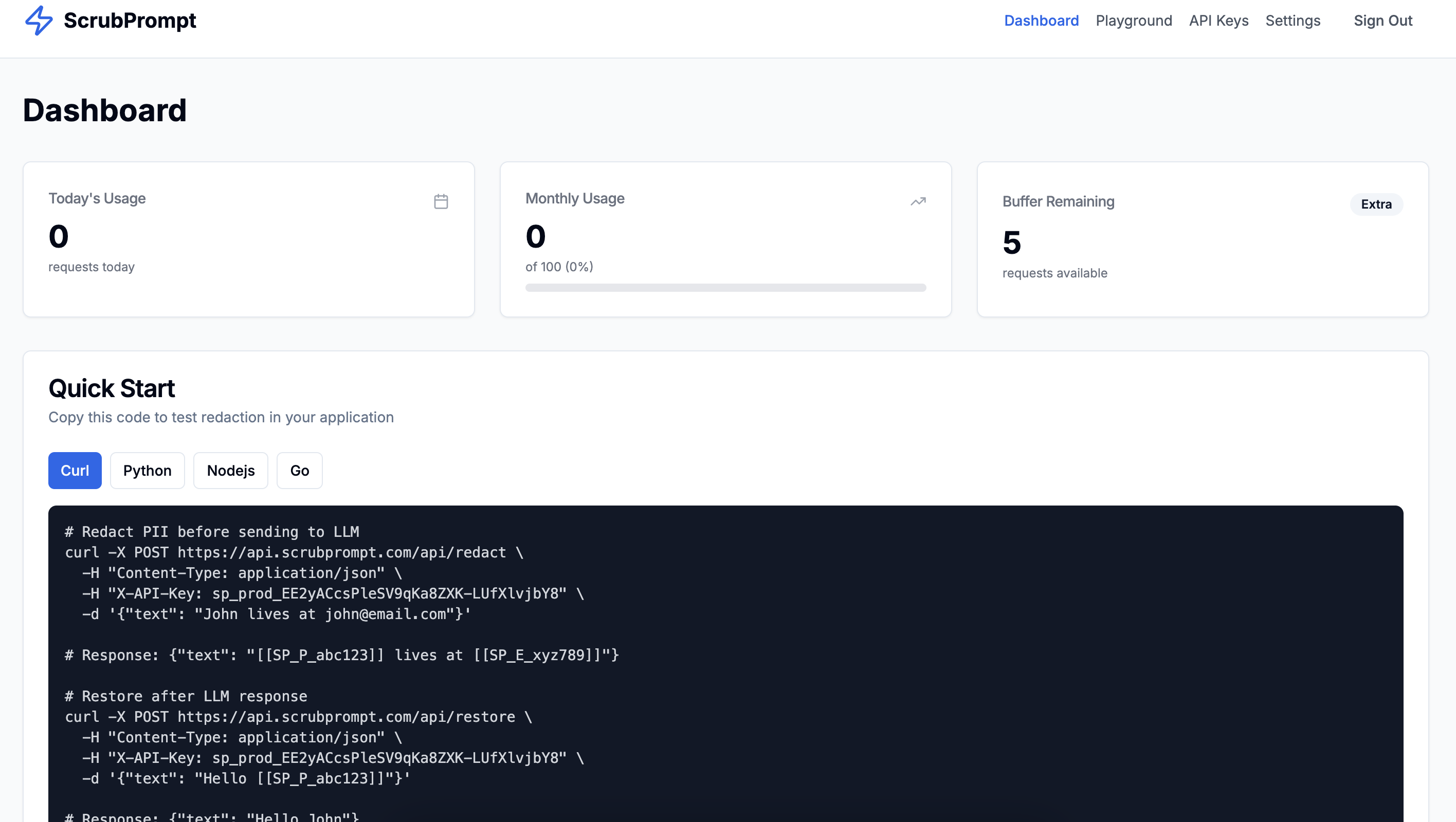 ScrubPrompt - Main product screenshot demonstrating key features and user interface