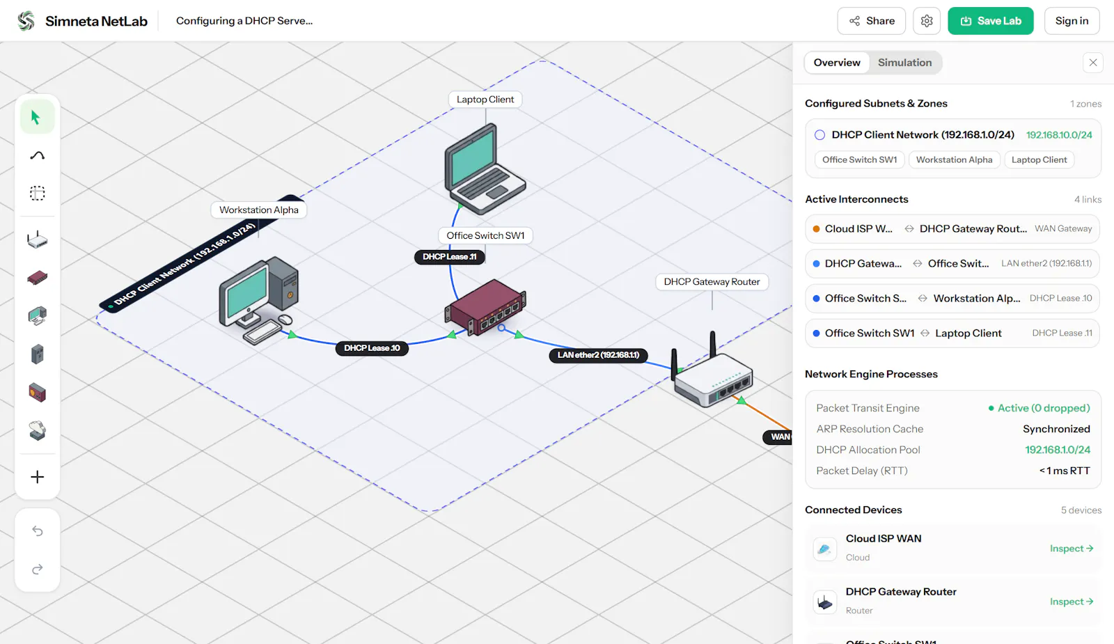 Simneta NetLab screenshot 1