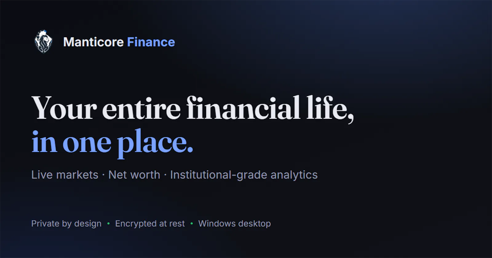 Manticore Finance screenshot 1