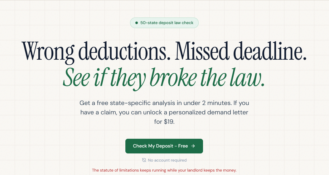 GetItBack - Security Deposit Checker gallery image