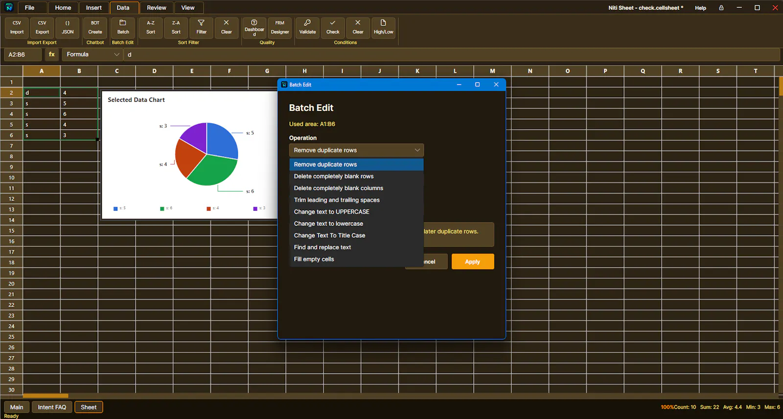 Niti sheet screenshot 7