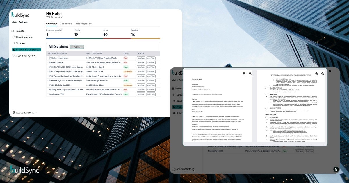 BuildSync - Main product screenshot demonstrating key features and user interface