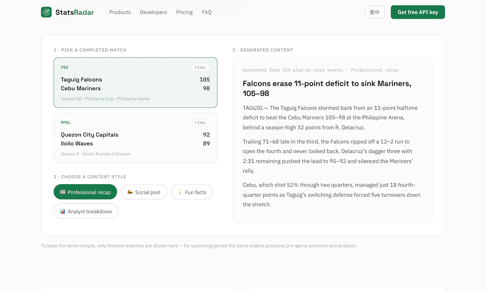 StatsRadar screenshot 2