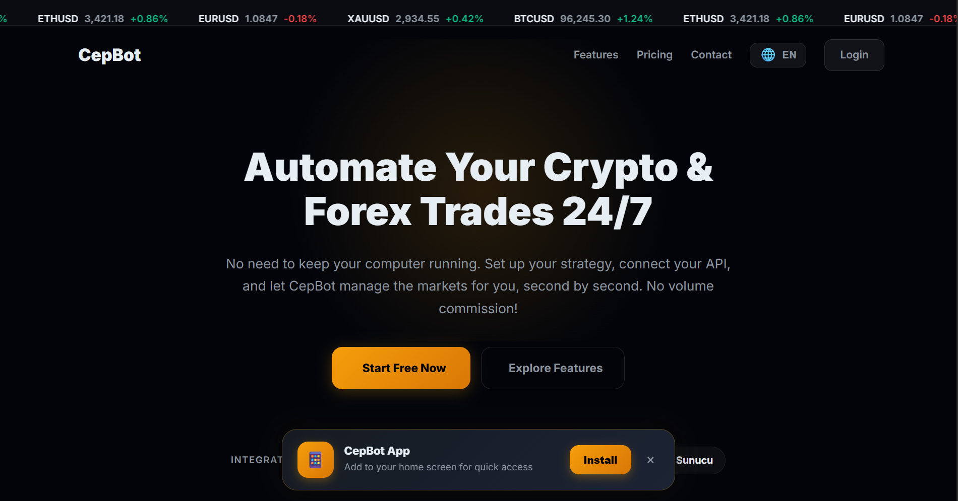 CepBot - Main product screenshot demonstrating key features and user interface