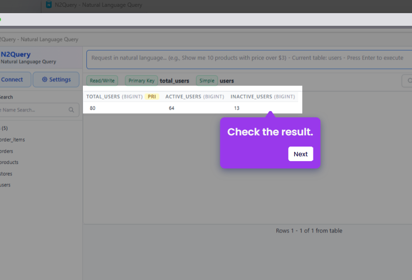 N2Query — AI SQL for MySQL & MariaDB gallery image