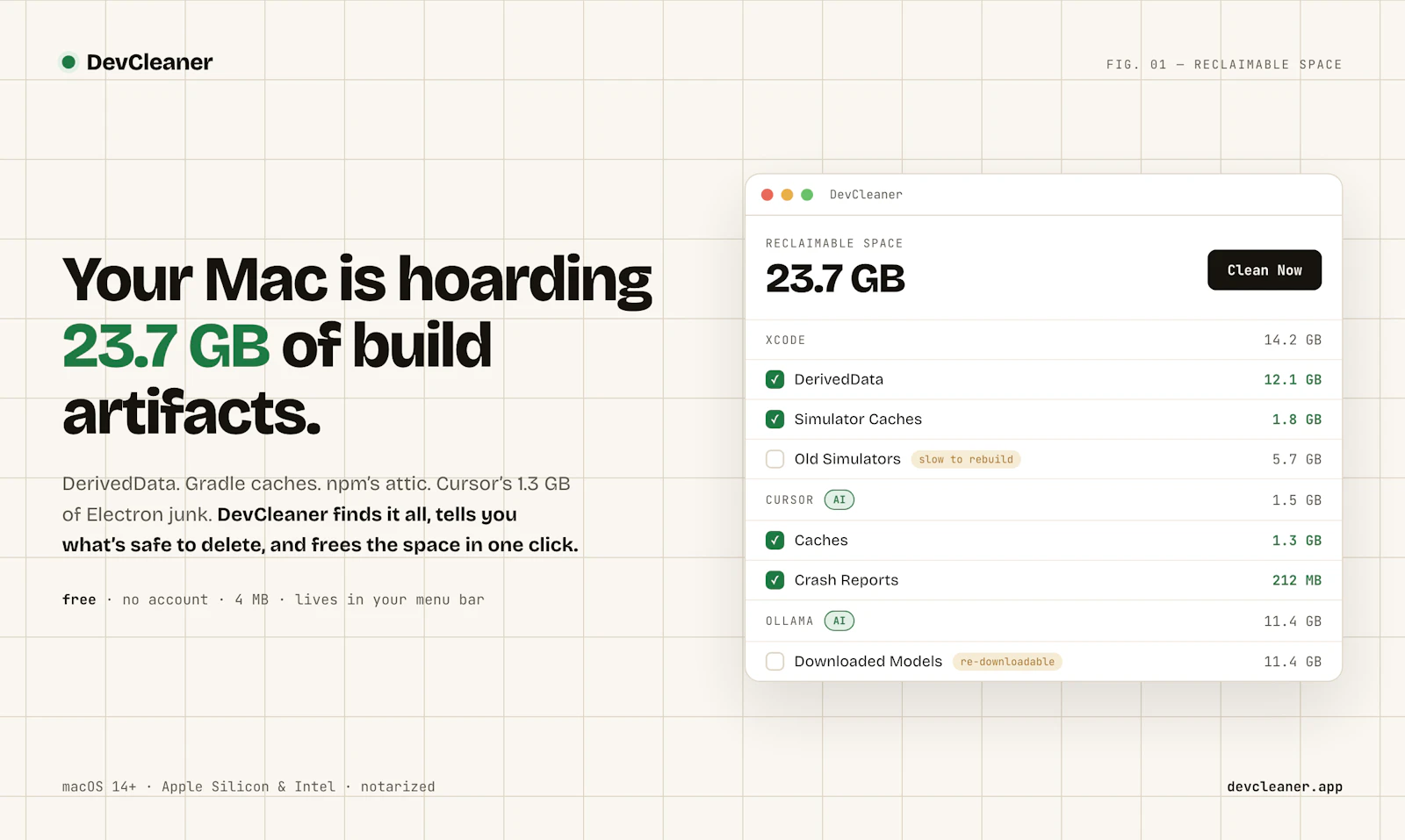 DevCleaner screenshot 2