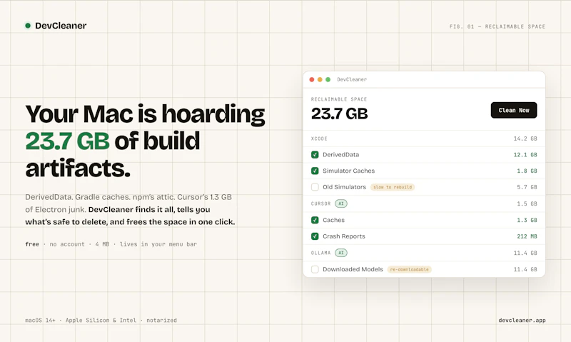 DevCleaner screenshot 2