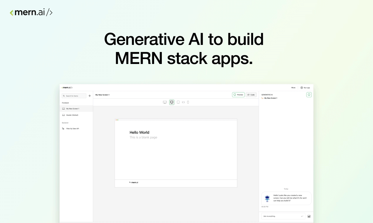 startuptile mern.ai-Build full stack apps by chatting with AI