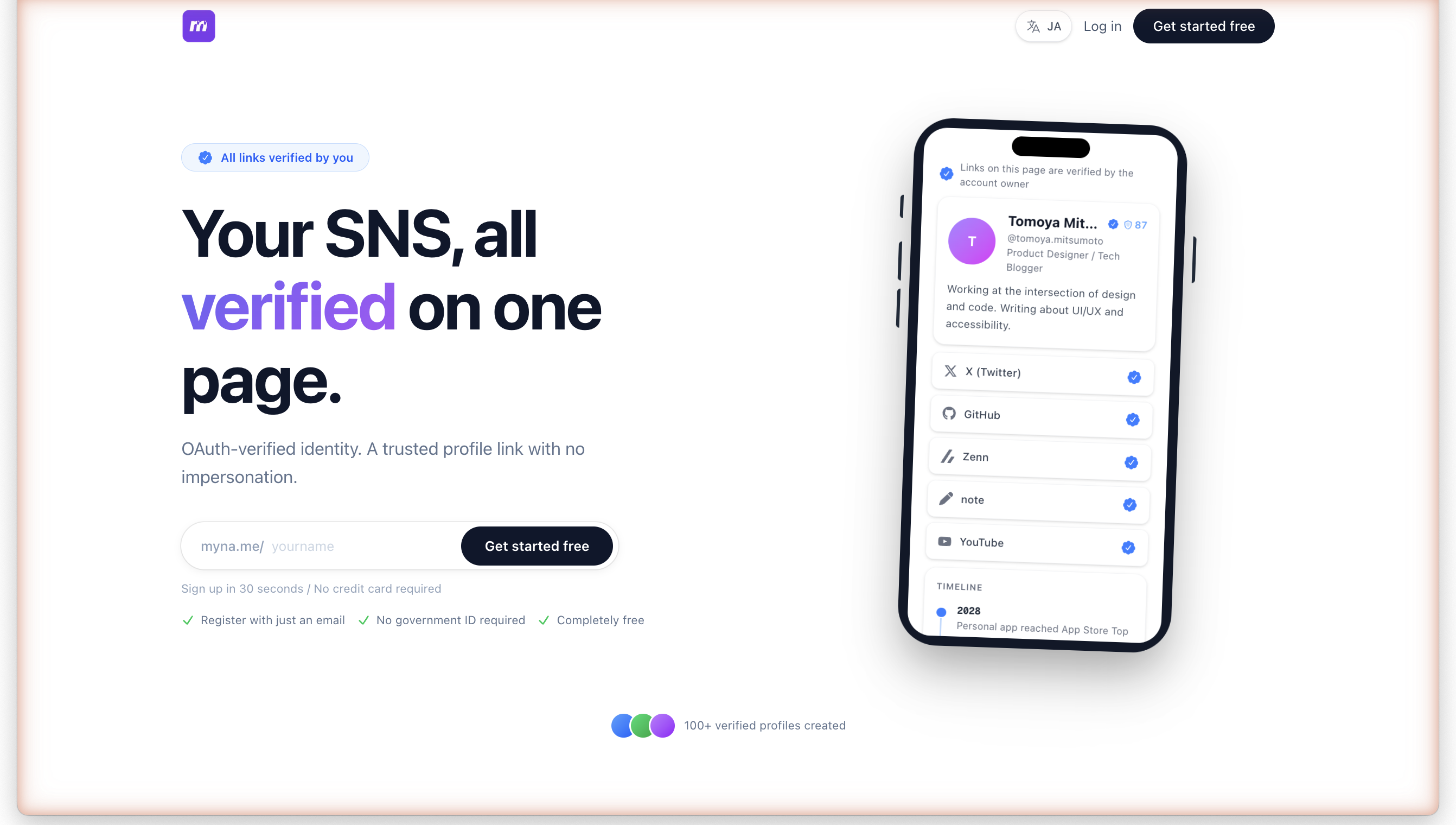 myna.me - Main product screenshot demonstrating key features and user interface