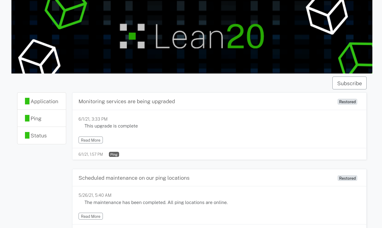 Lean20 Status gallery image
