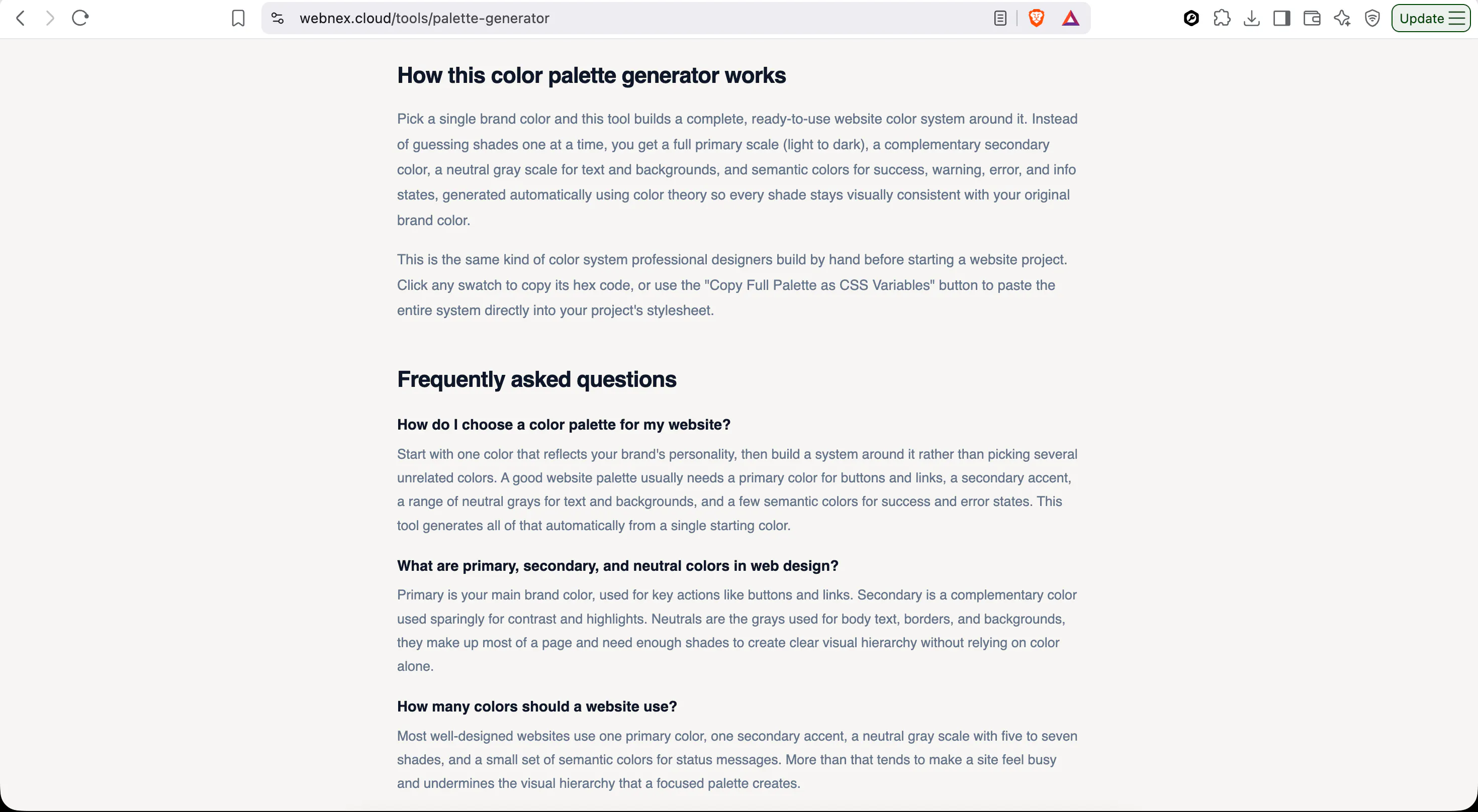 Webnex Color Palette Generator gallery image