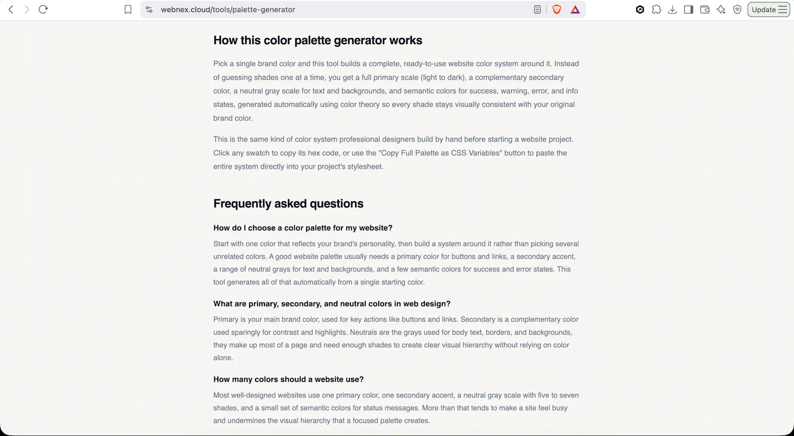 Webnex Color Palette Generator screenshot 4
