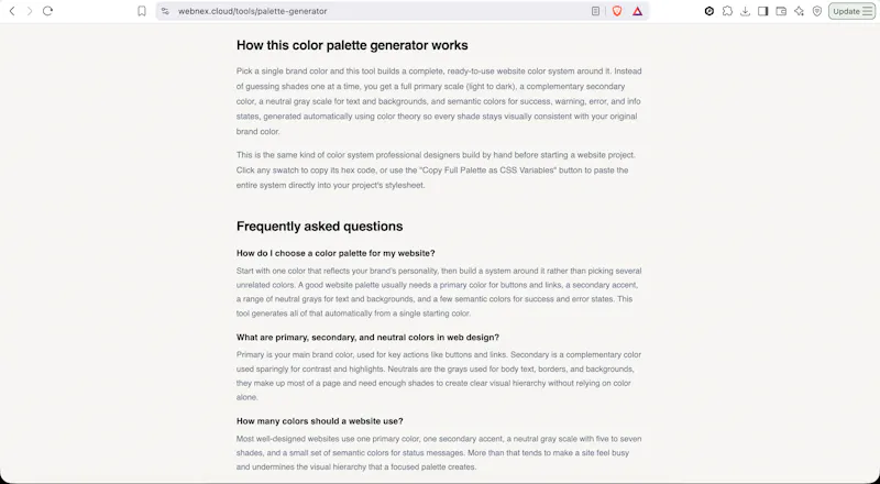 Webnex Color Palette Generator screenshot 4