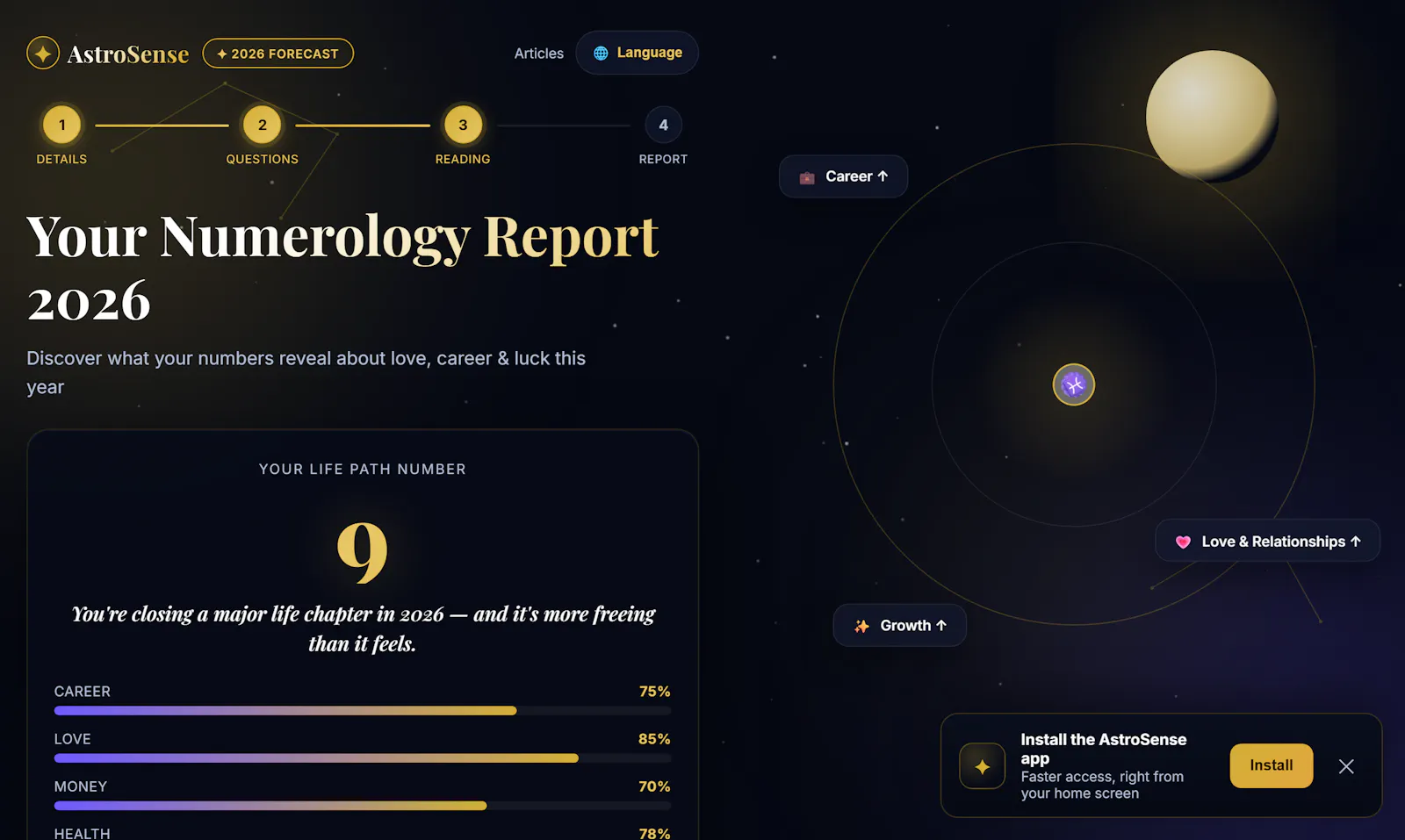 AstroSense — Your 2026 Numerology Report screenshot 5