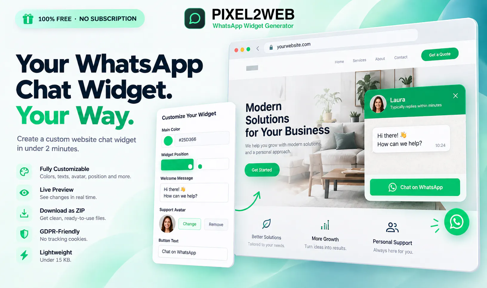 Free WhatsApp Chat Widget Generator gallery image
