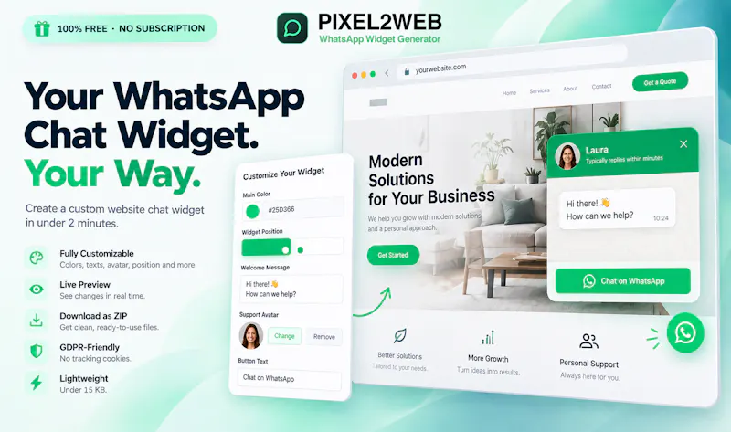 Free WhatsApp Chat Widget Generator screenshot 1