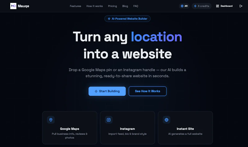 Mauqe.com - AI website builder screenshot 1
