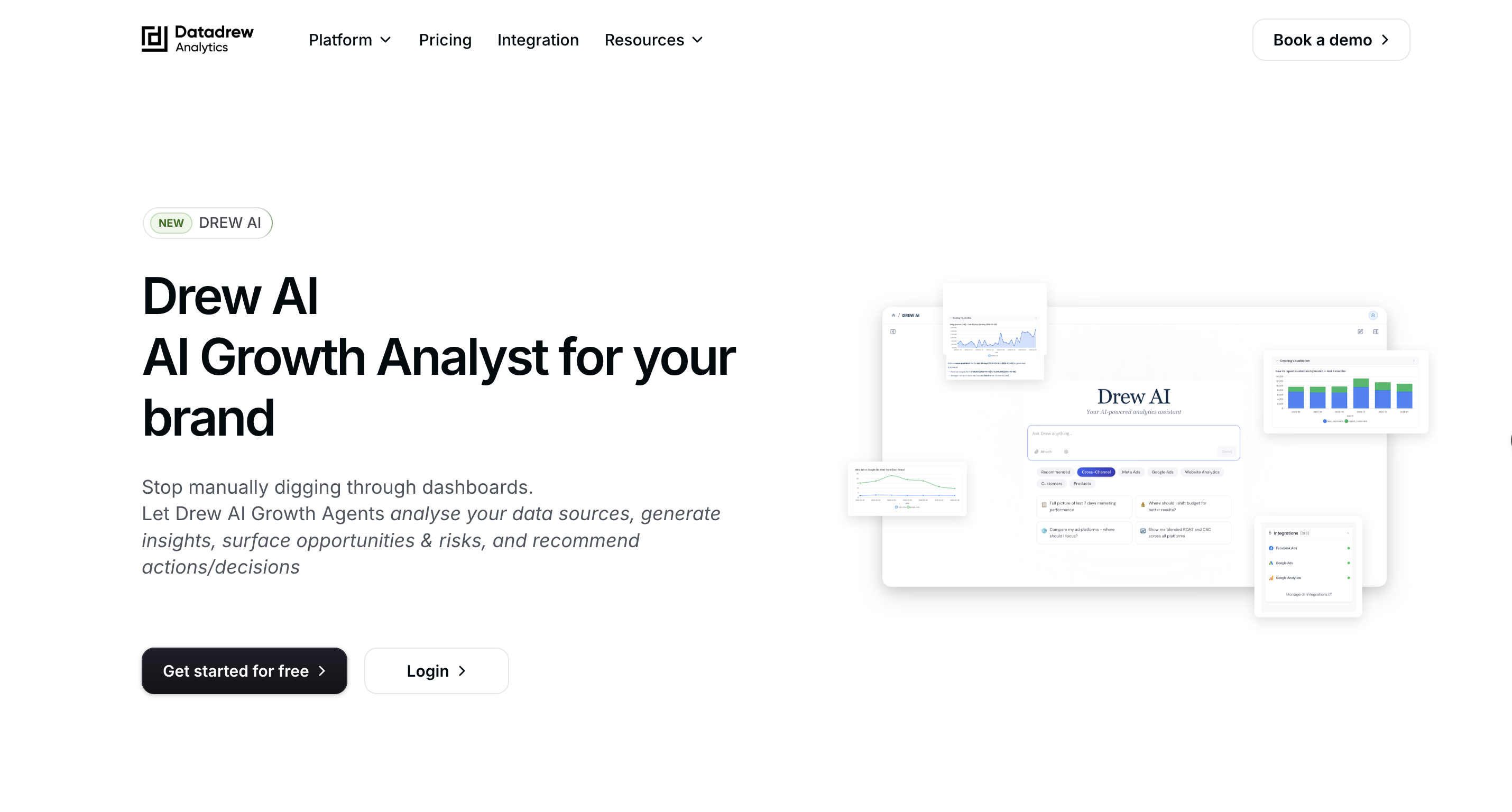 Drew AI (Beta) - Main product screenshot demonstrating key features and user interface
