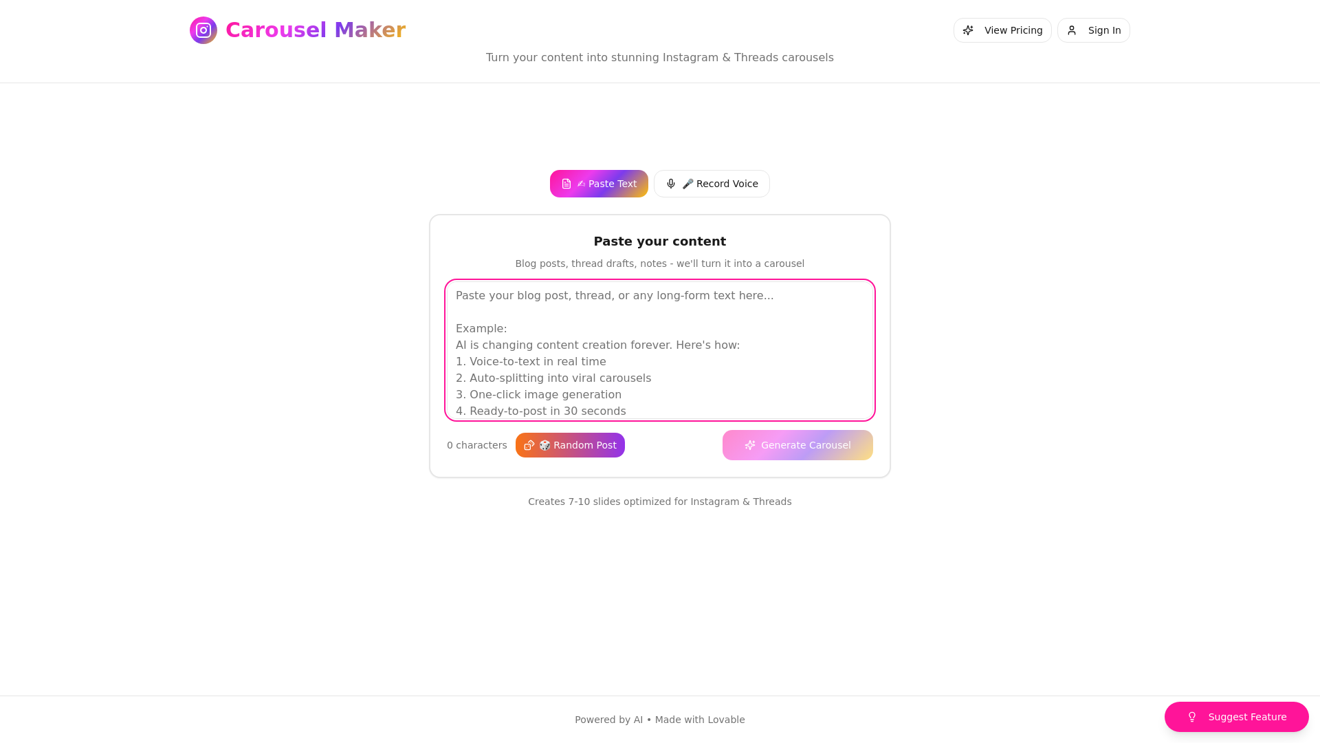 Threadify: Text-to-Post Carousel Maker gallery image