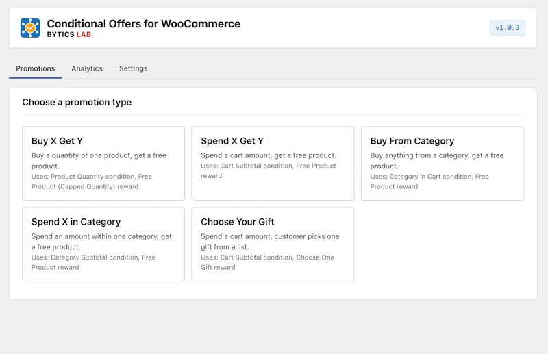 Conditional Offers for WooCommerce screenshot 2