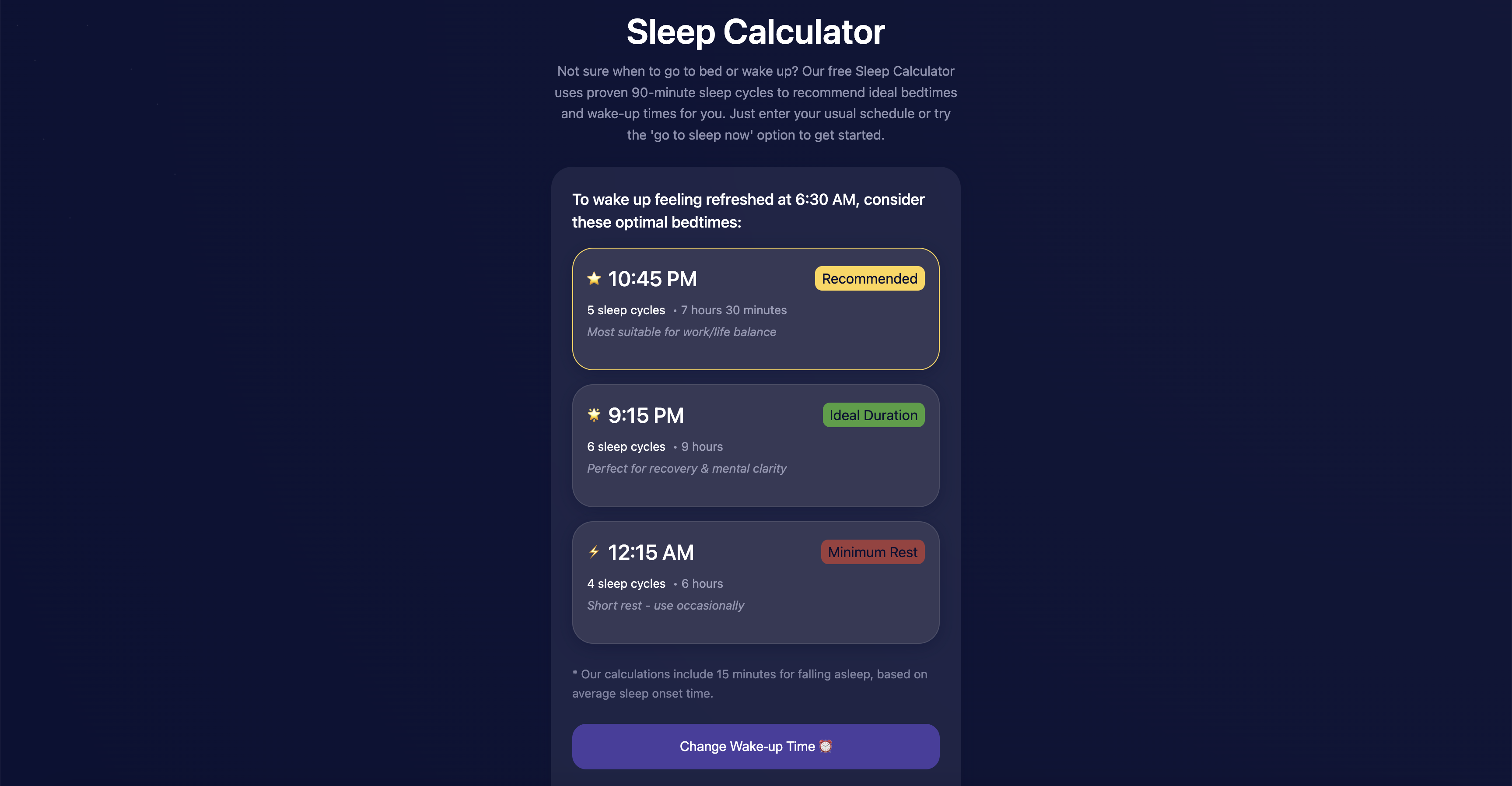 SleepCalculators.net - Herramientas de sueño gratuitas para ayudarlo a despertarse renovado media 3