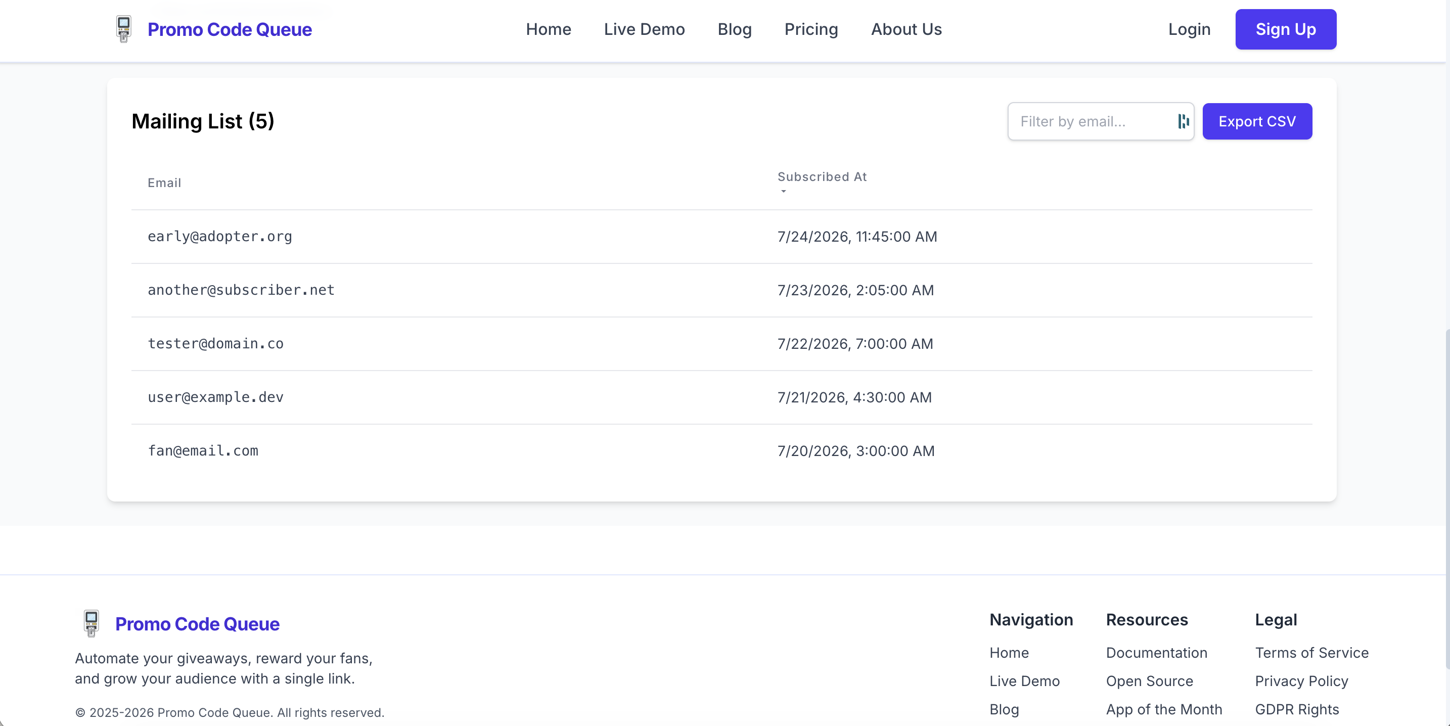 Promo Code Queue gallery image