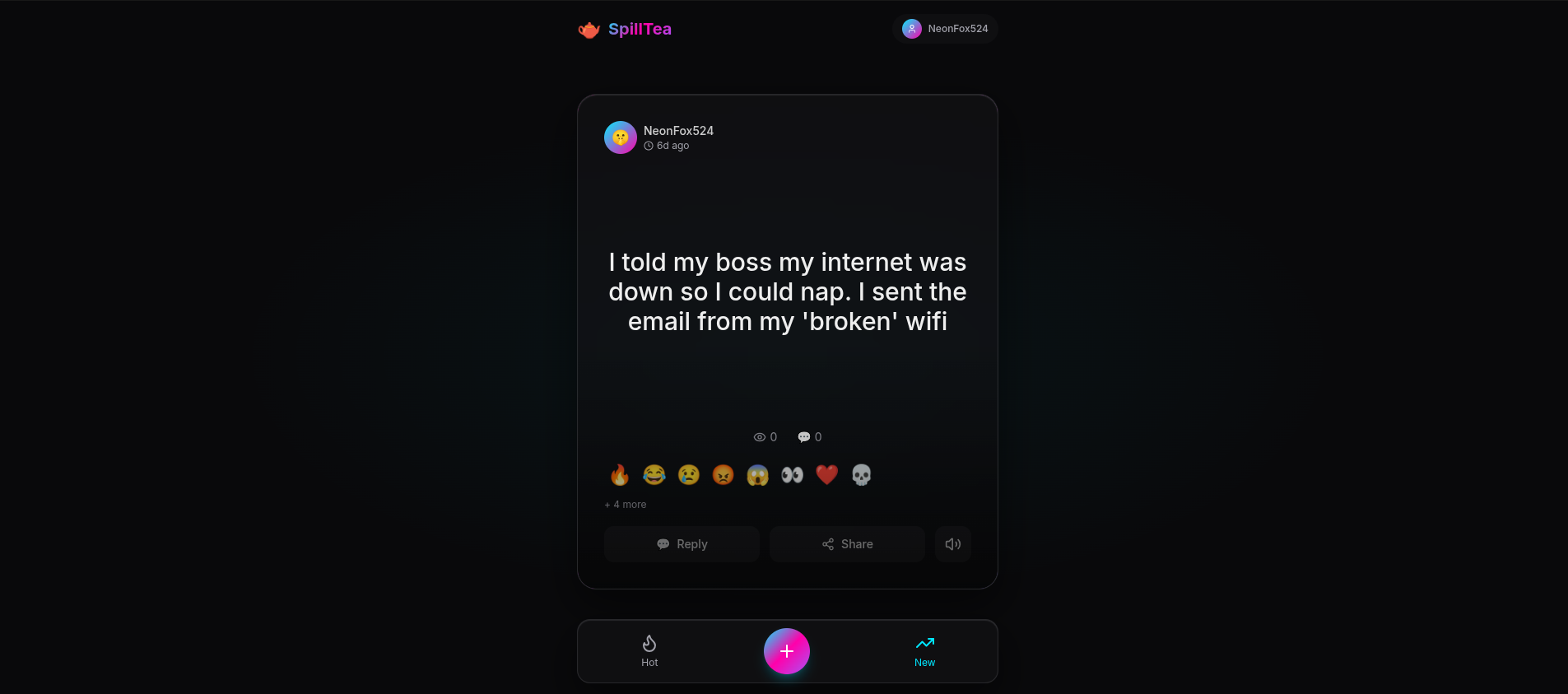 SpillTea - Main product screenshot demonstrating key features and user interface