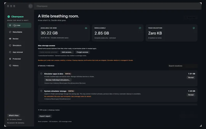 Clearspace screenshot 1