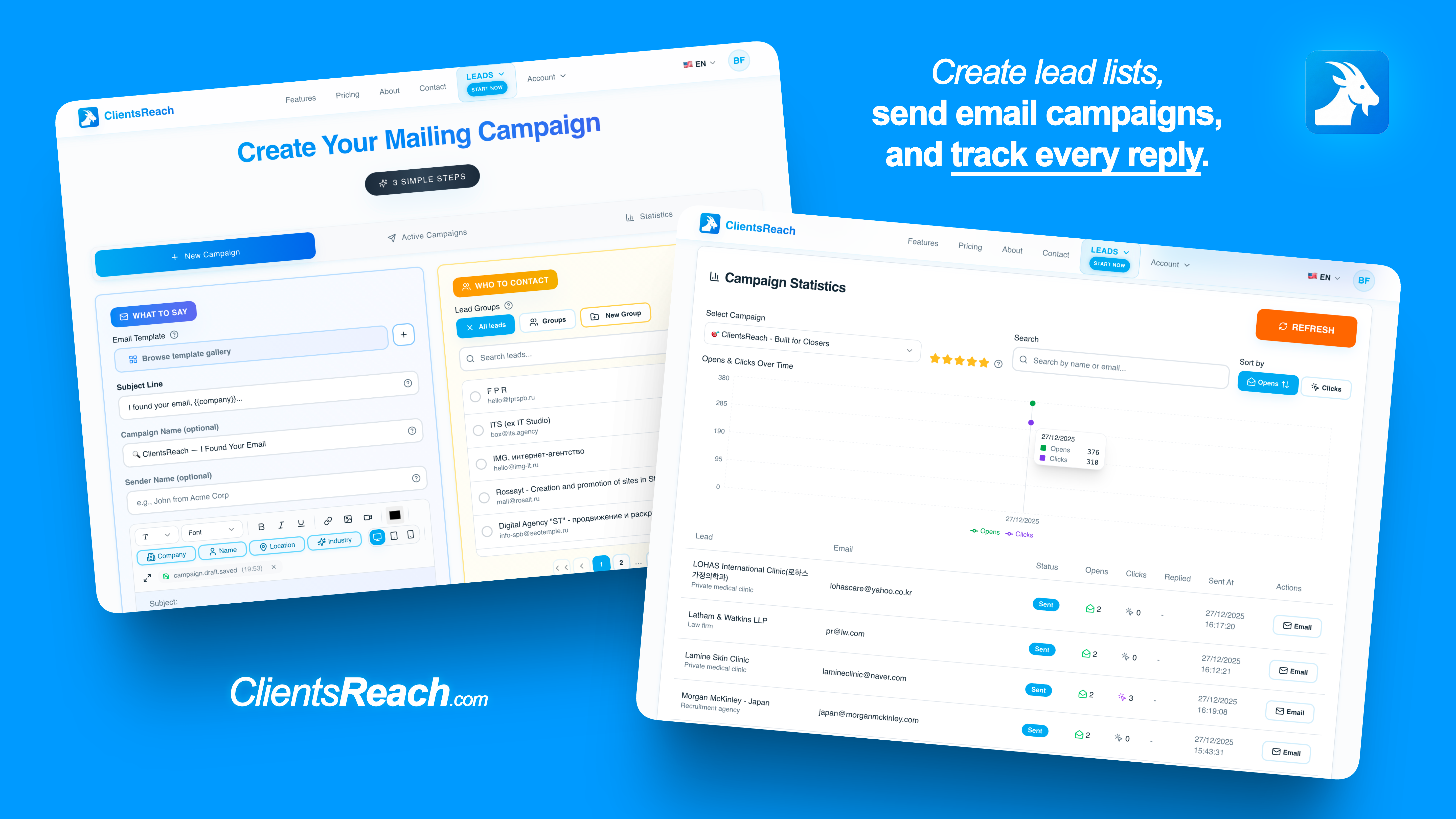ClientsReach - Screenshot 3 showing product features and functionality