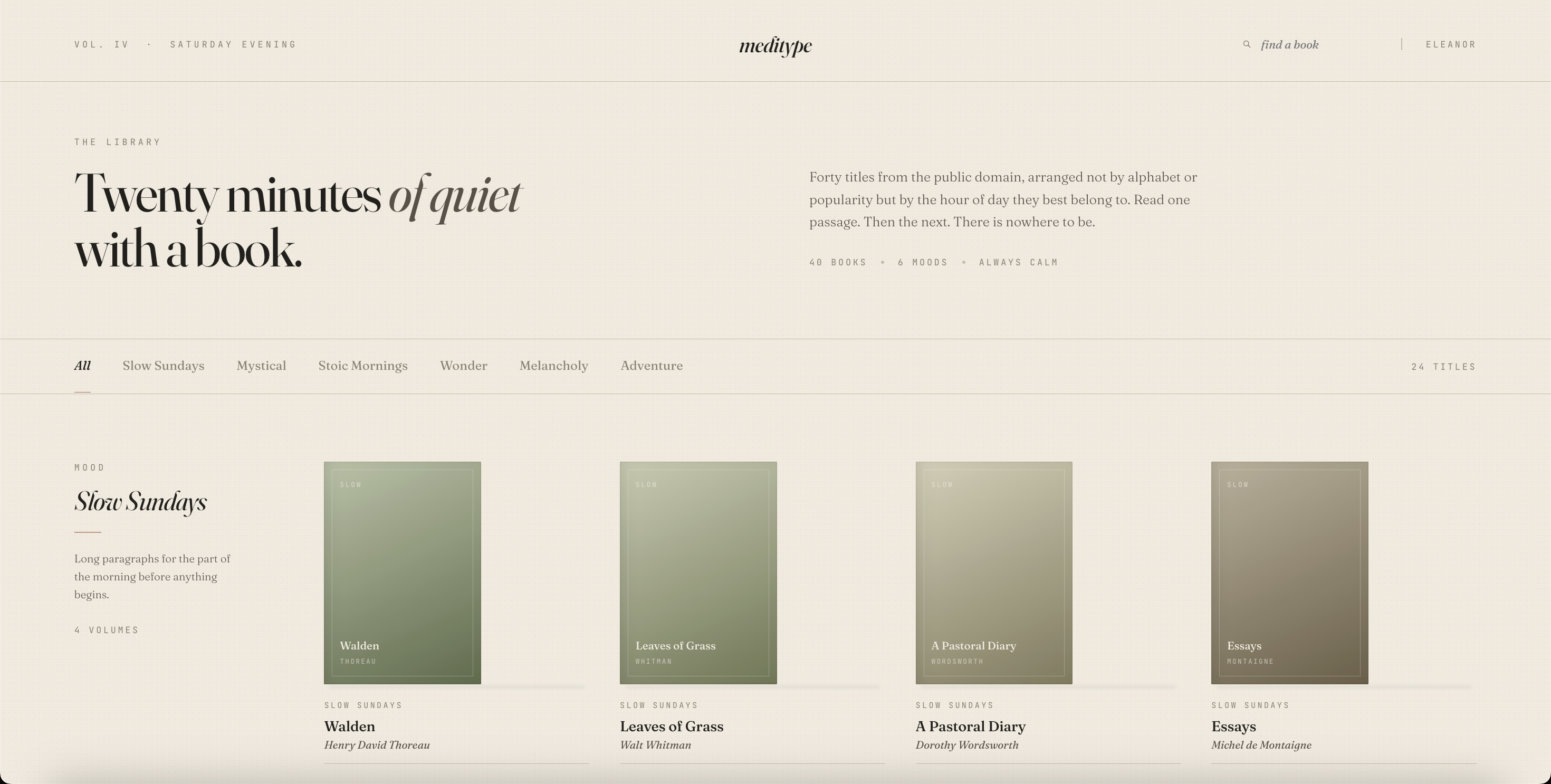 meditype — a quiet reading practice gallery image
