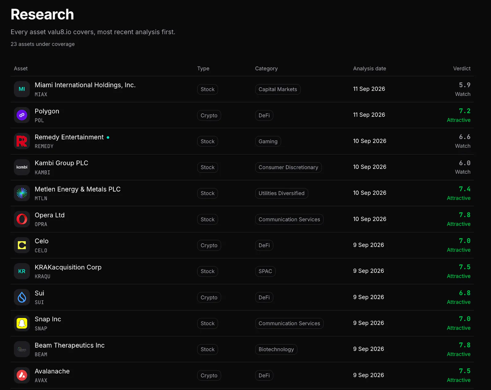 valu8.io screenshot 6