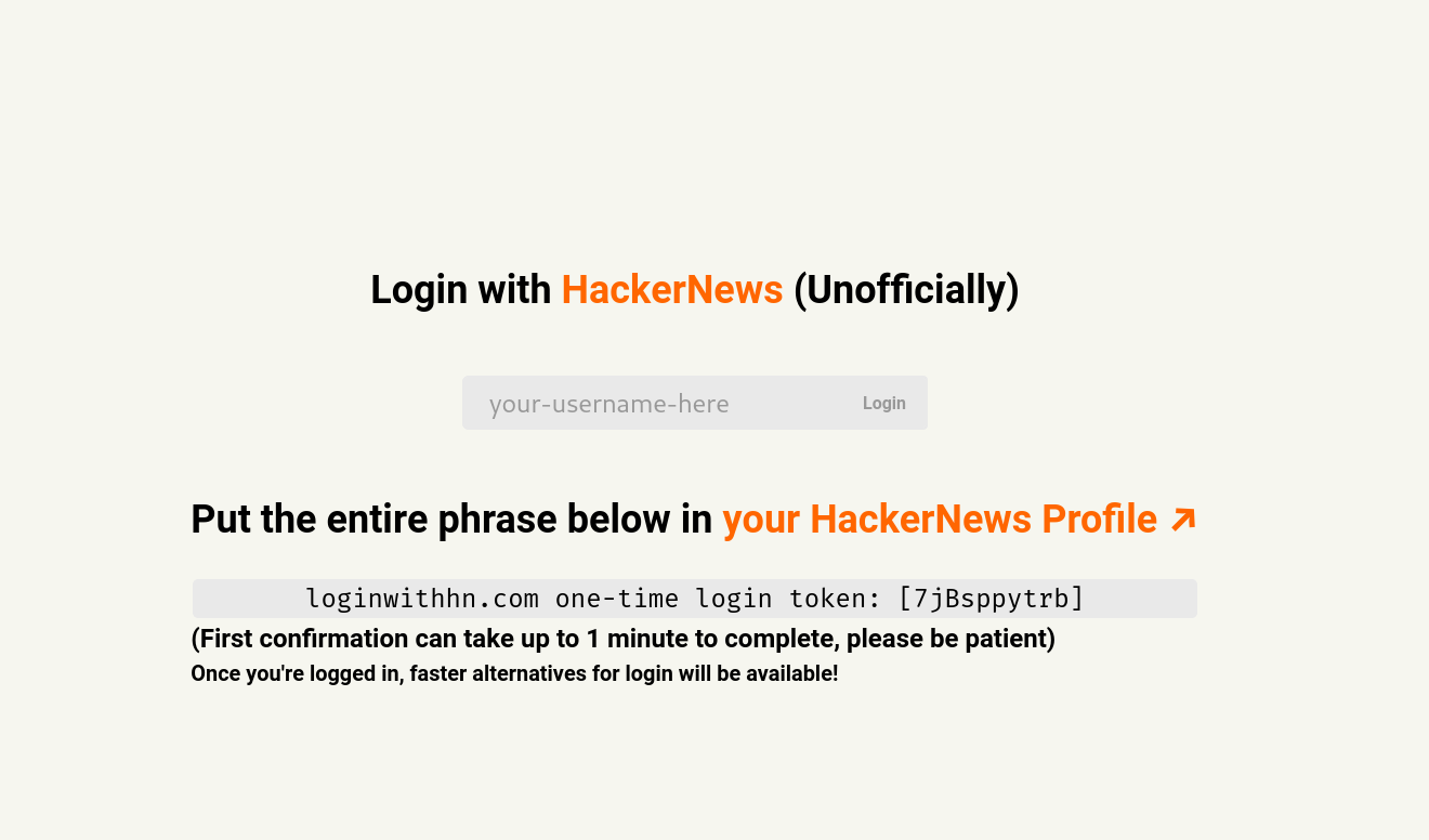 LoginWithHN (Unofficially) gallery image