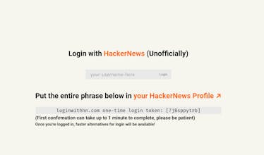 LoginWithHN (Unofficially) gallery image