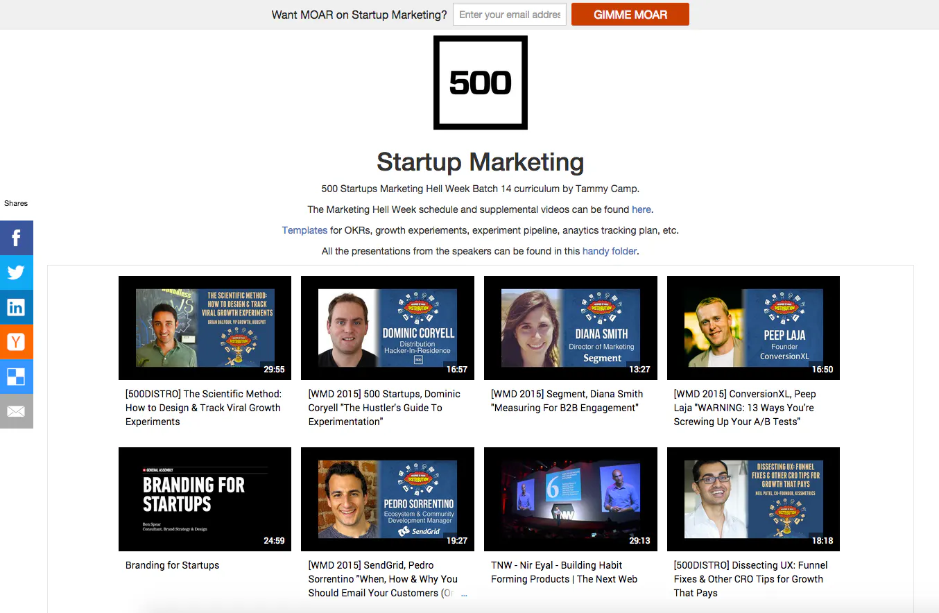 500 Startups Marketing Hell Week