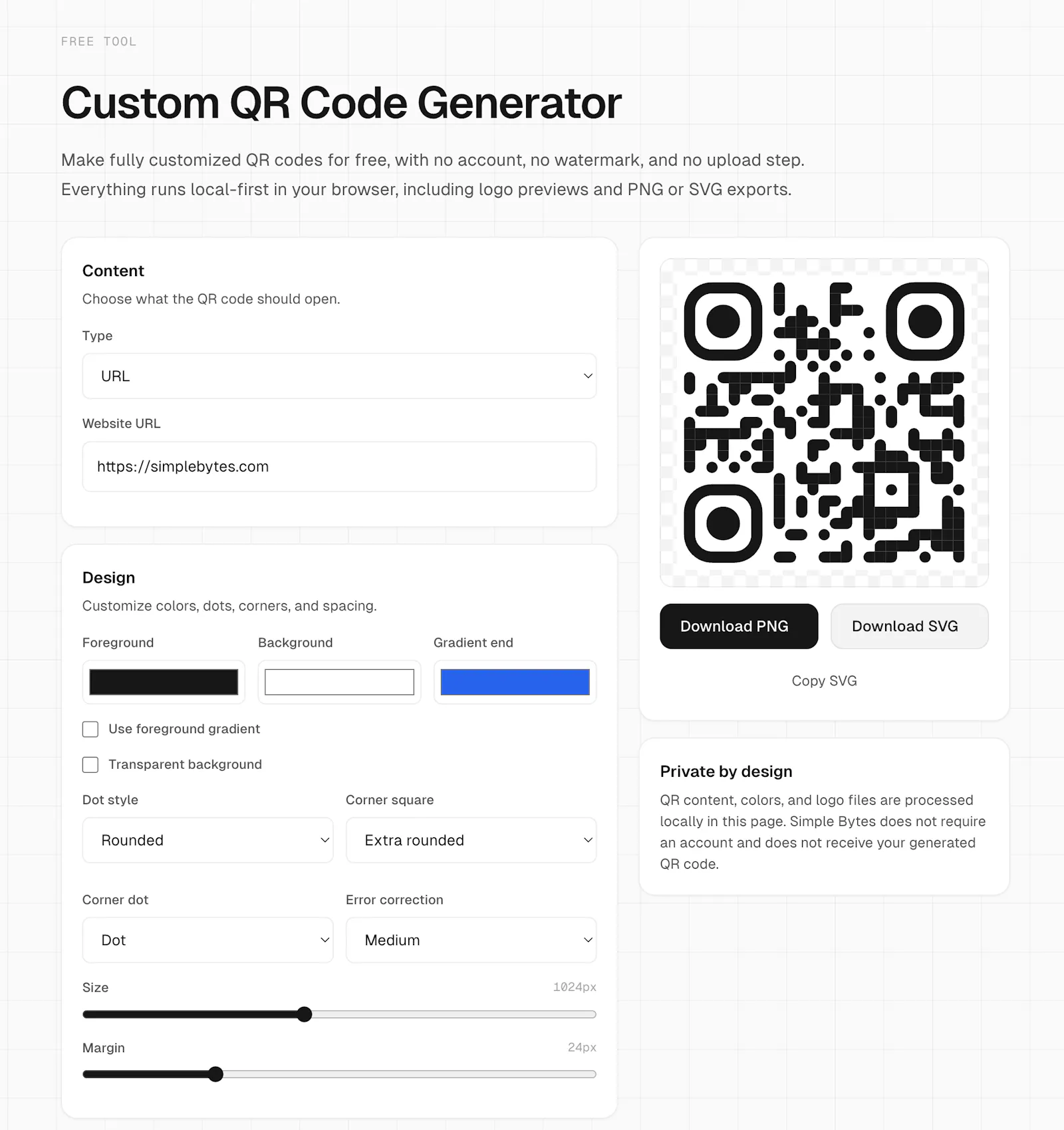 Free and Local QR Code Generator screenshot 1